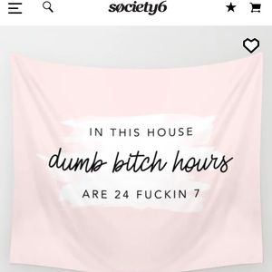 Society 6 “In This House” Pink Wall Tapestry